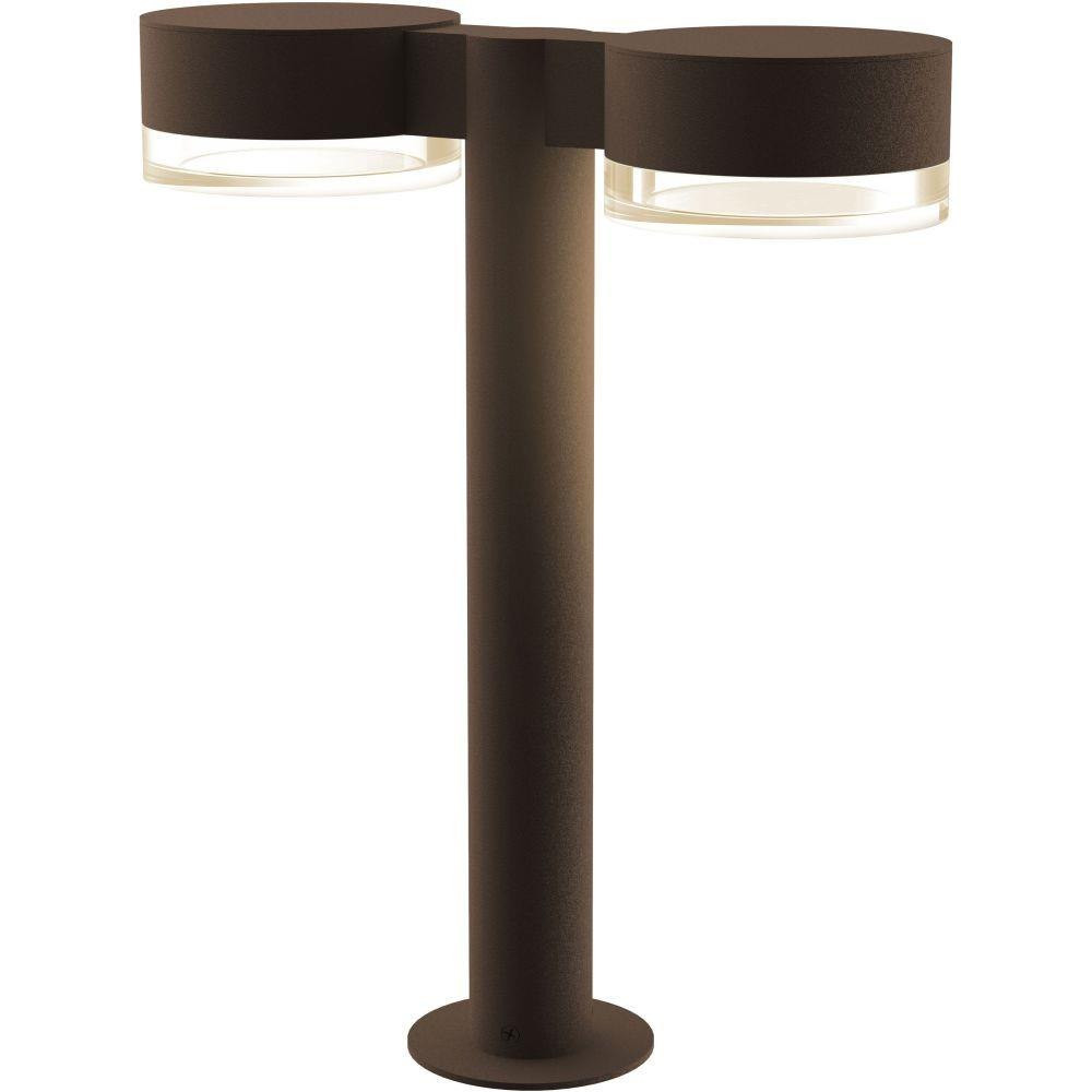 Sazei Court 2 LED Plate Cap and Clear Cylinder Double Bollard 16 Inch - 181-BEL-1395862