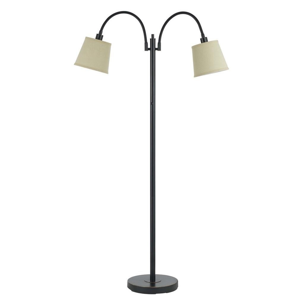 Hubrae Court Two Light Floor Lamp with Goose Neck 65 Inches High - 1-BEL-1090444