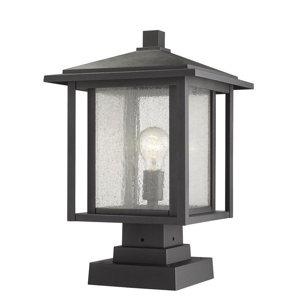 Aspen 1 Light Outdoor Square Pier Mount Lantern 11 x 17.5 Inches by Z-Lite - 554PH