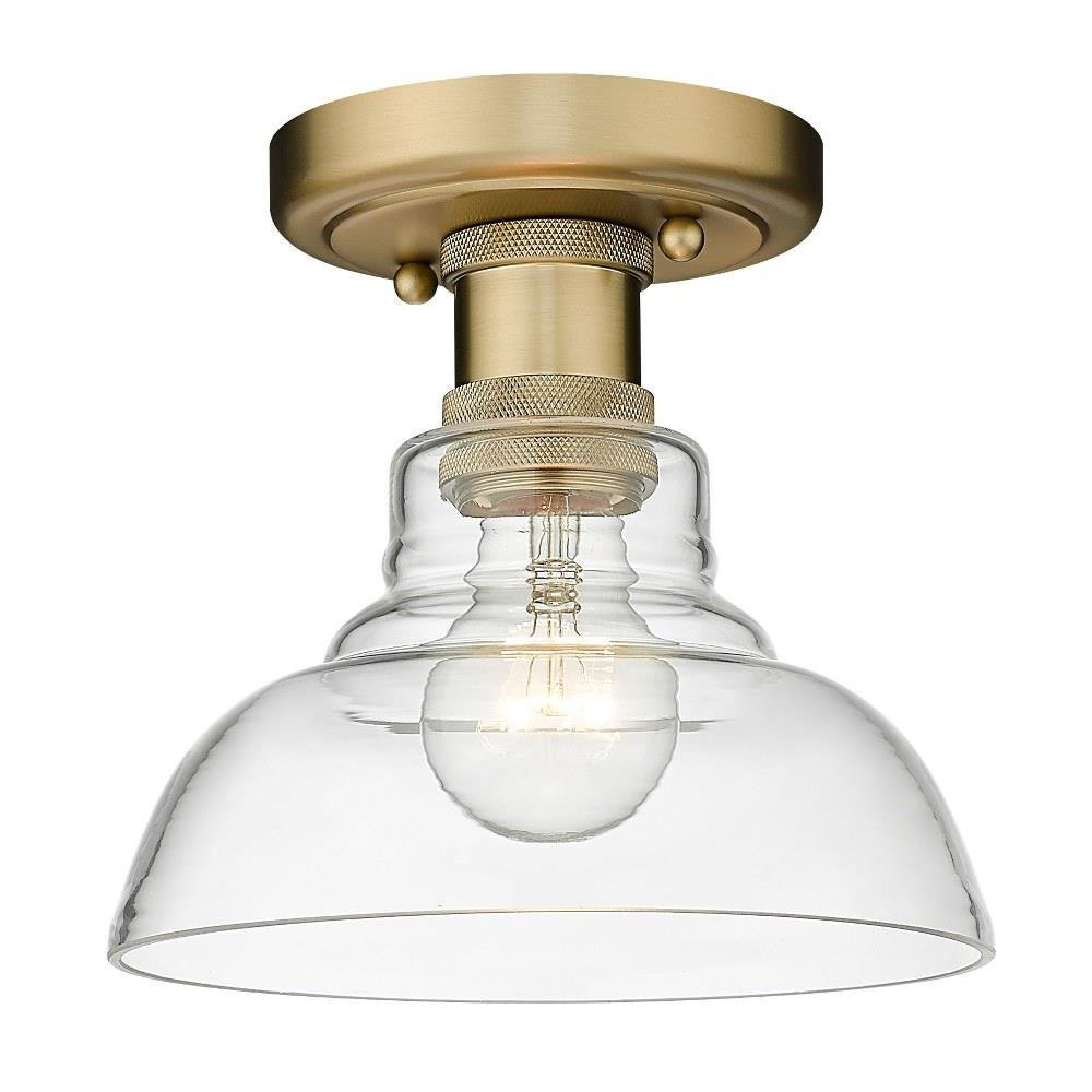 Carver 1 Light 7.5 Inch Wide Flush Mount by Golden - 0305-FM