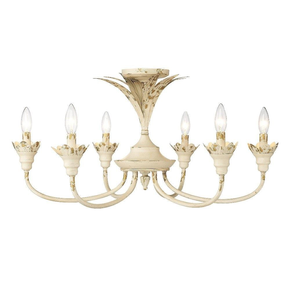 Lillianne 6 Light 28.5 Inch Wide Semi Flush Mount by Golden - 0846-6SF