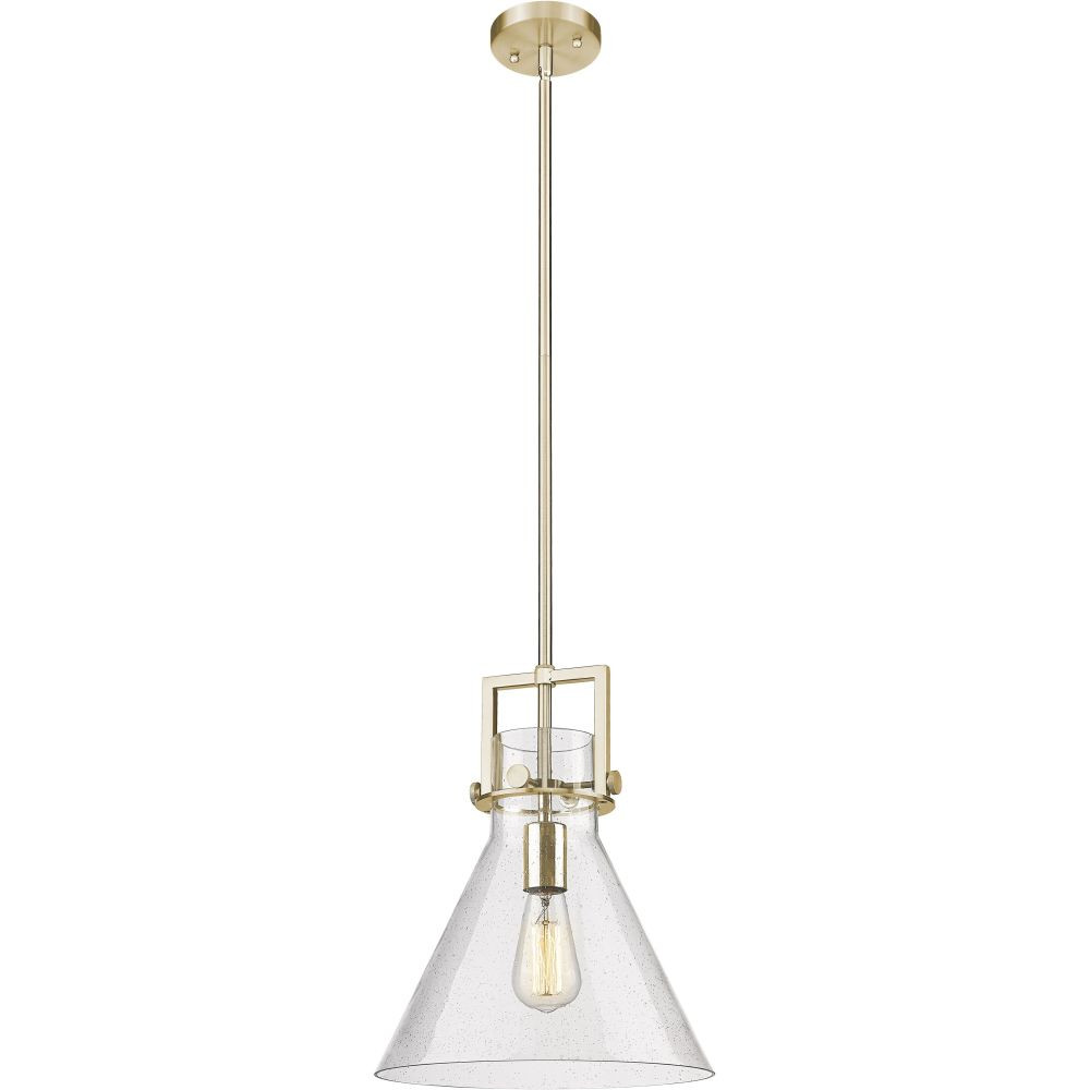 Newton Cone 1 Light Stem Hung Mini Pendant 15.63 X 12 Inch by Innovations - 411-1SM-G411-12