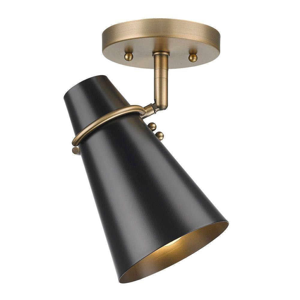 Reeva 1 Light 7 Inch Wide Semi Flush Mount by Golden - 2122-SF