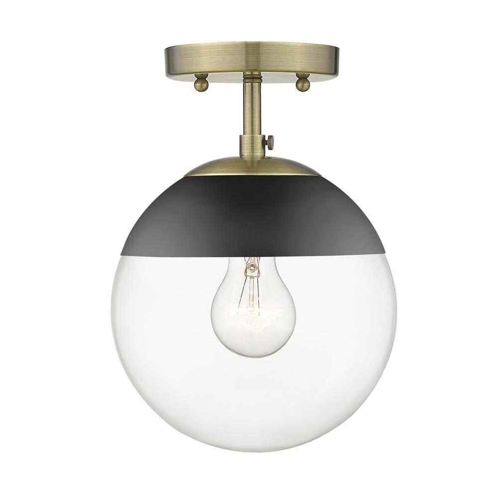 Dixon 1 Light 7.5 Inch Wide Semi Flush Mount by Golden - 3219-SF
