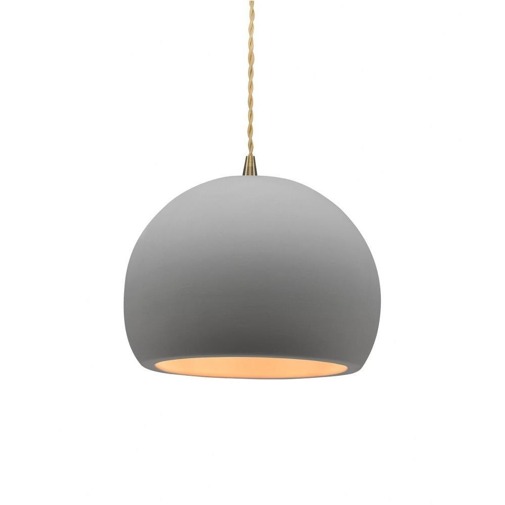Radiance 1 Light Small Globe Pendant with Beige Cord by Justice Design - CER-6530TC