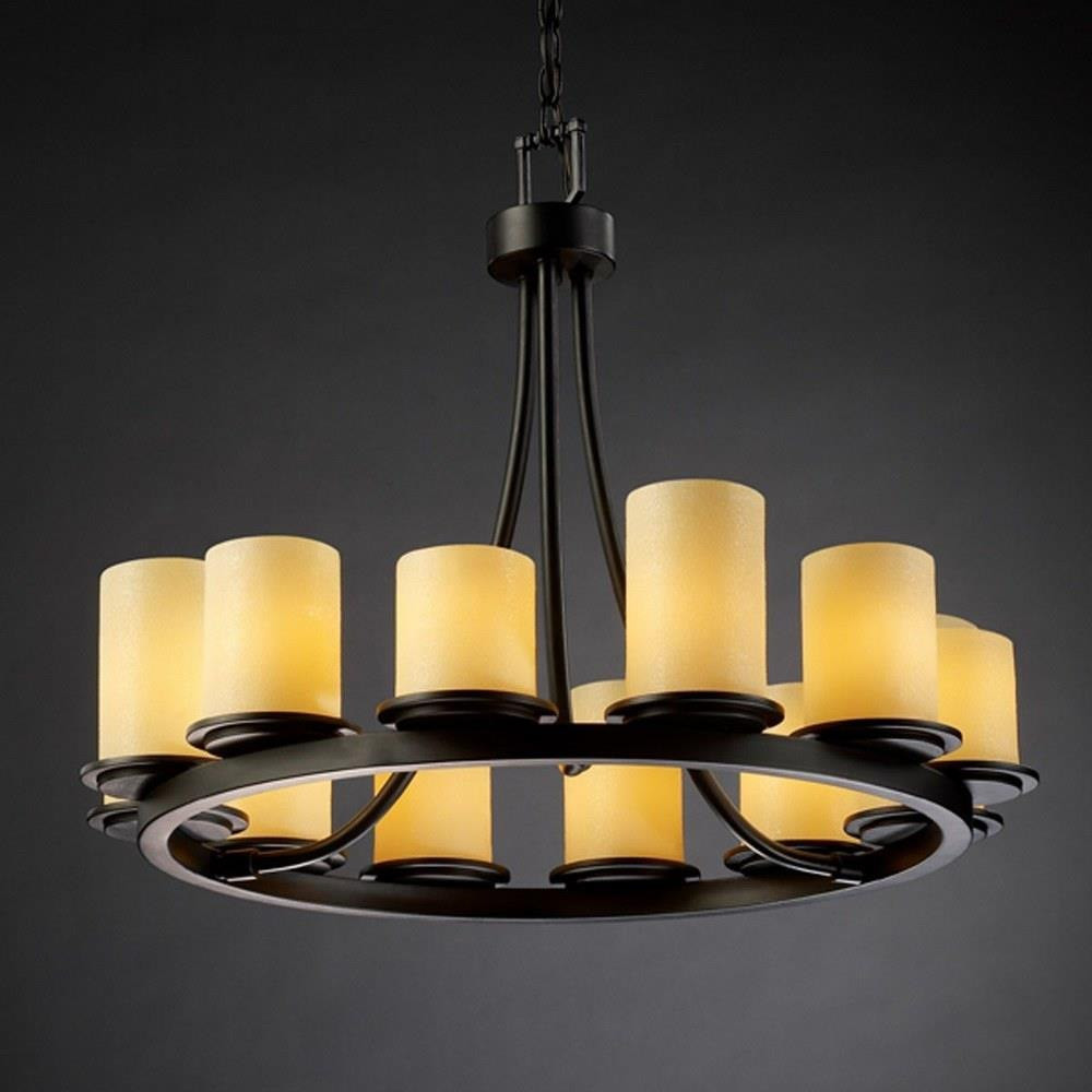 Candlearia Dakota 12 Light Chandelier by Justice Design CNDL-8768-10-AMBR