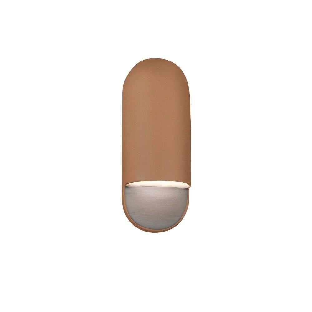 Ambiance 1 LED Light ADA Capsule Outdoor Wall Mount by Justice Design - CER-5620W-LED1-1000
