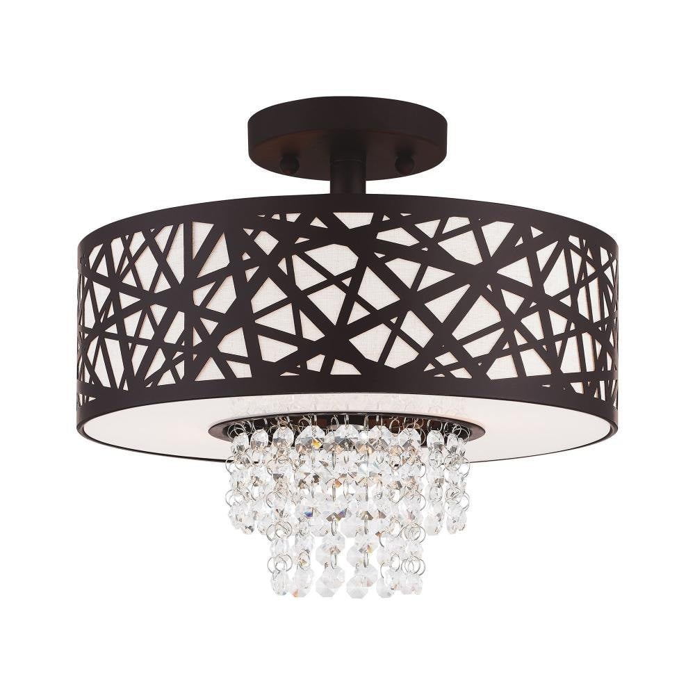 Allendale 2 Light 12.88 Inch Wide Semi Flush Mount by Livex - 40662P