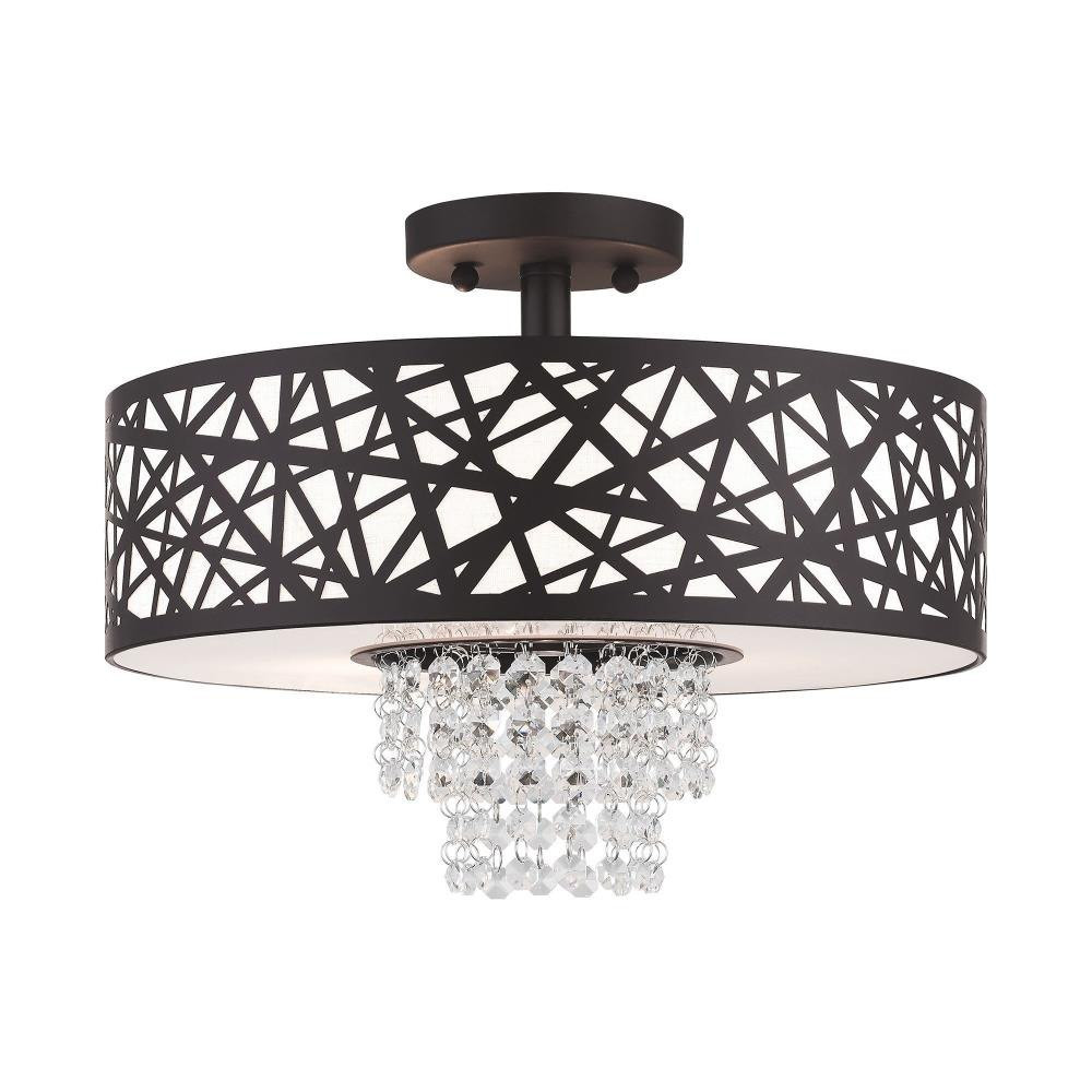 Allendale 3 Light 14.88 Inch Wide Semi Flush Mount by Livex - 4066T