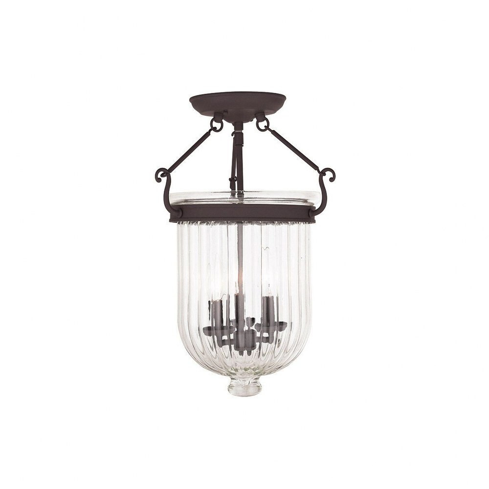 Coventry 3 Light 12 Inch Wide Semi Flush Mount by Livex - 50516
