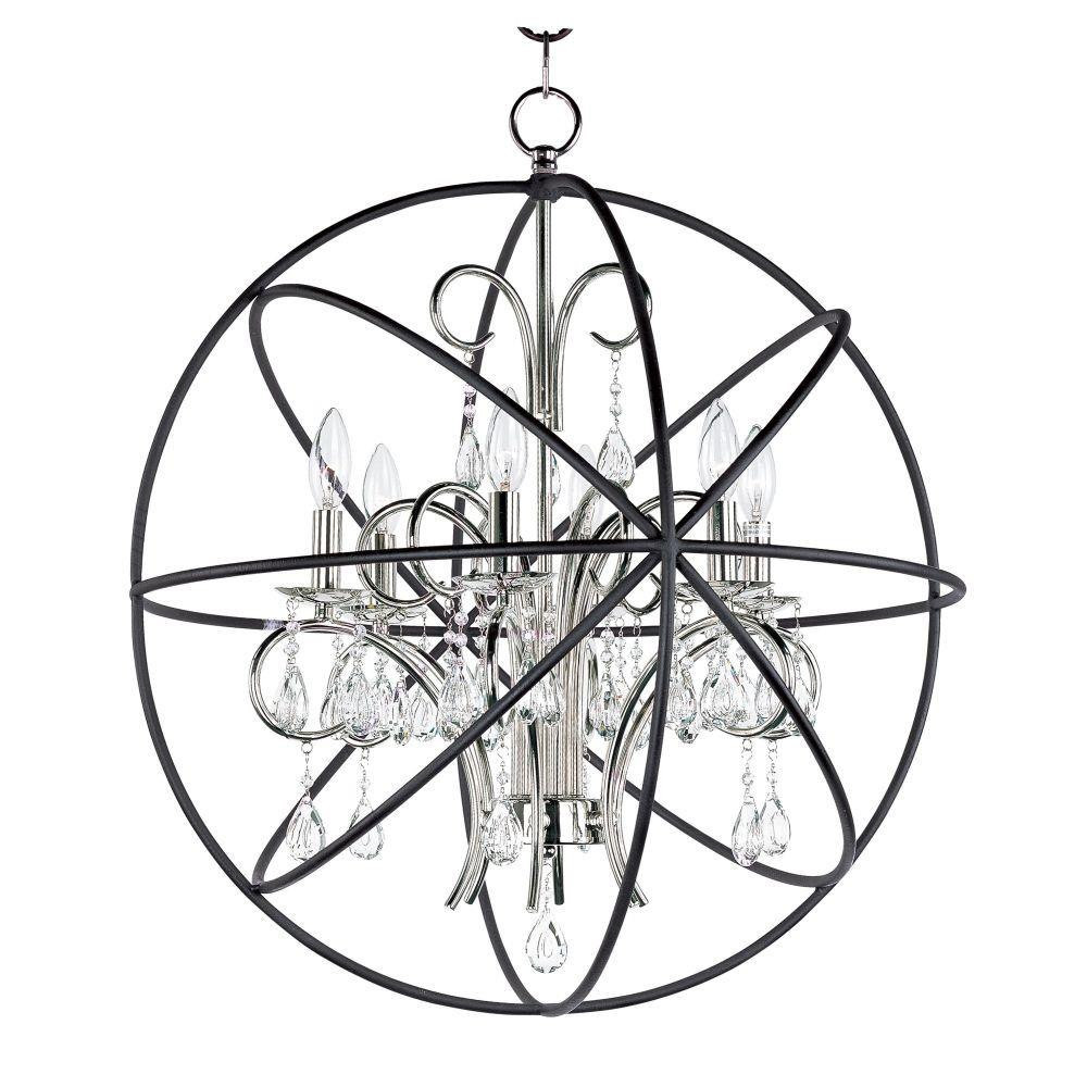 Orbit 6 Light Medium Chandelier by Maxim - 25144