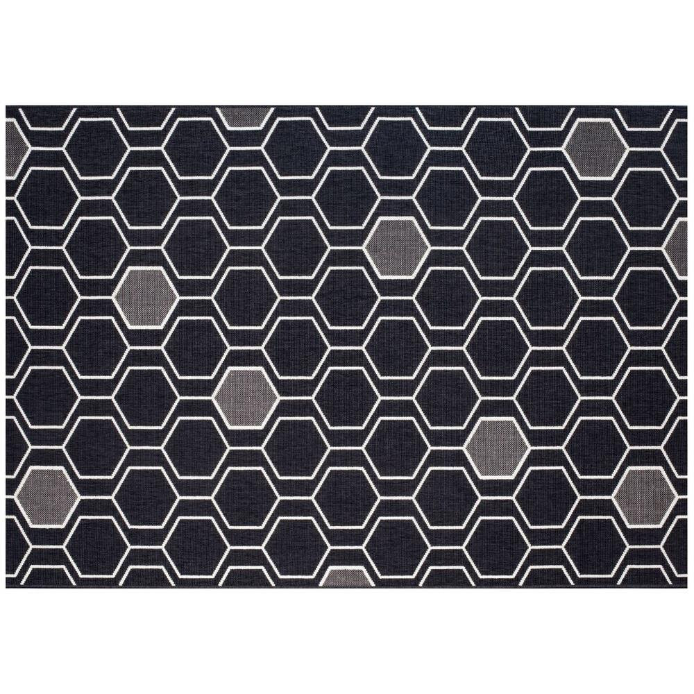Geo Black Outdoor Rug 63 x 88 Inches by Treasure Garden RS-404-993