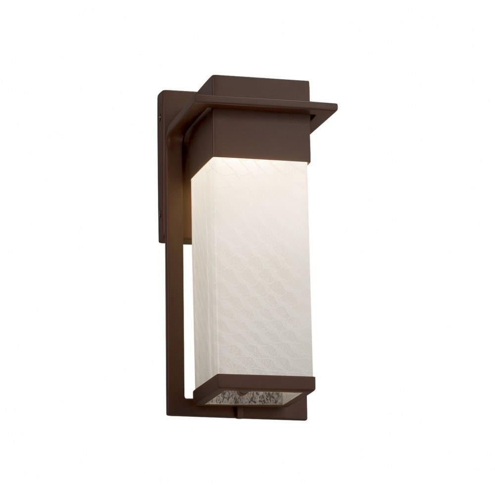 Fusion Pacific 14WLED Weve Glass Small Outdoor Wall Mount by Justice Design - FSN-7541W-WEVE
