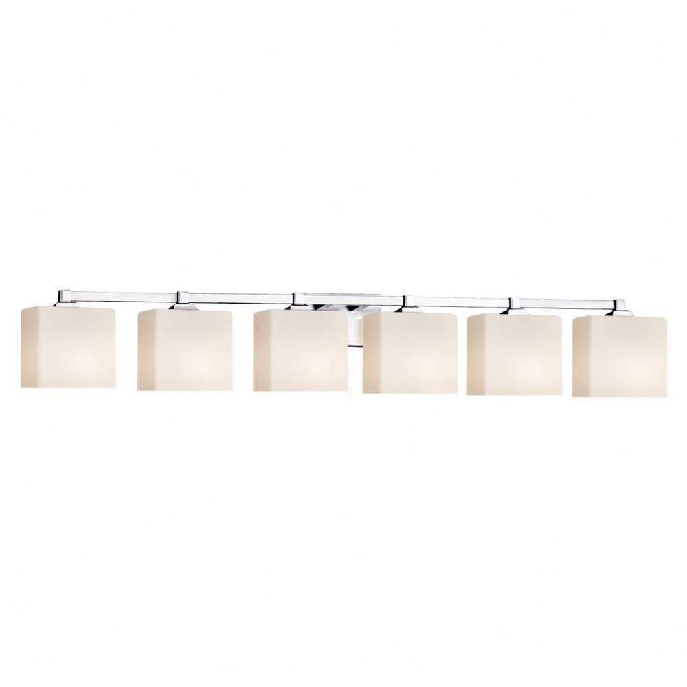 Fusion Regency 6 Light Rectangle Opal Glass Vanity Light by Justice Design - FSN-8436-55-OPAL