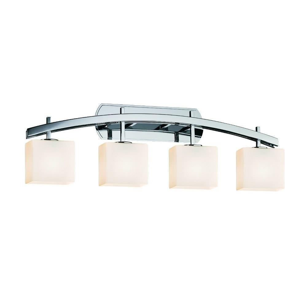 Fusion Archway 4 Light Opal Glass Metal Vanity Light by Justice Design - FSN-8594-55-OPAL