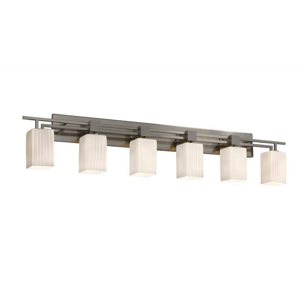 Fusion Aero 6 Light Rbon Glass Vanity Light 56 Inch Wide by Justice Design - FSN-8706-15-RBON