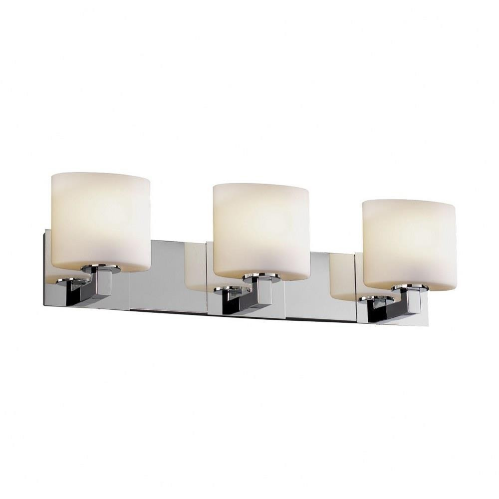 Fusion Modular 3 Light Oval Opal Glass Vanity Light by Justice Design - FSN-8923-30-OPAL