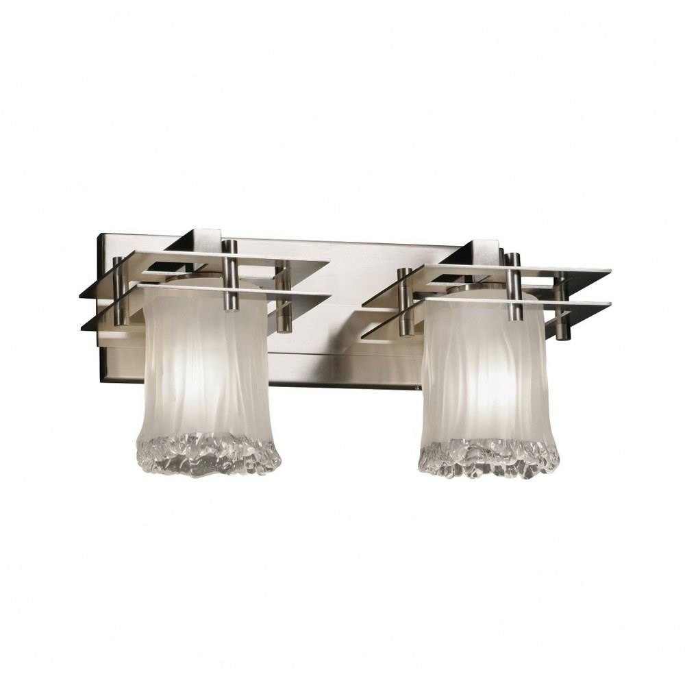 Veneto Luce Metropolis 2 Light Cylinder Wtfr Vanity Light by Justice Design - GLA-8172-16-WTFR