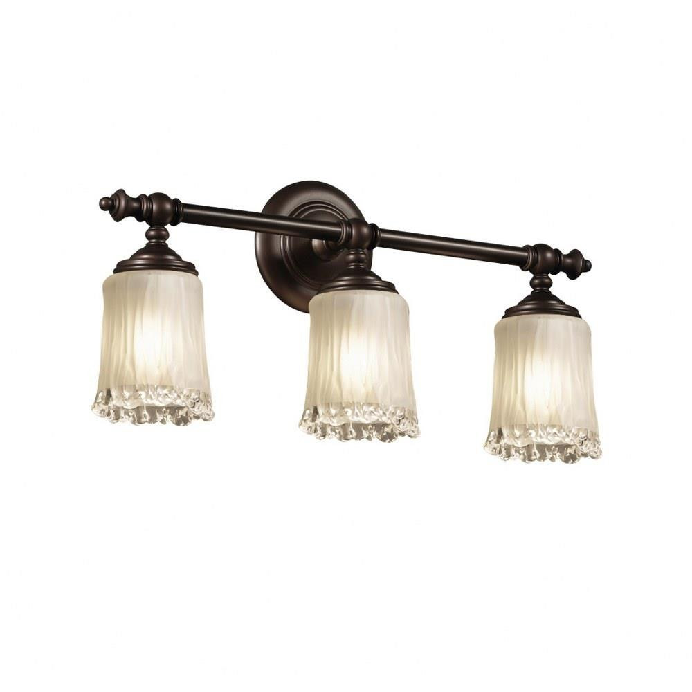Veneto Luce Tradition 3 Light Cylinder Wtfr Vanity Light by Justice Design - GLA-8523-16-WTFR