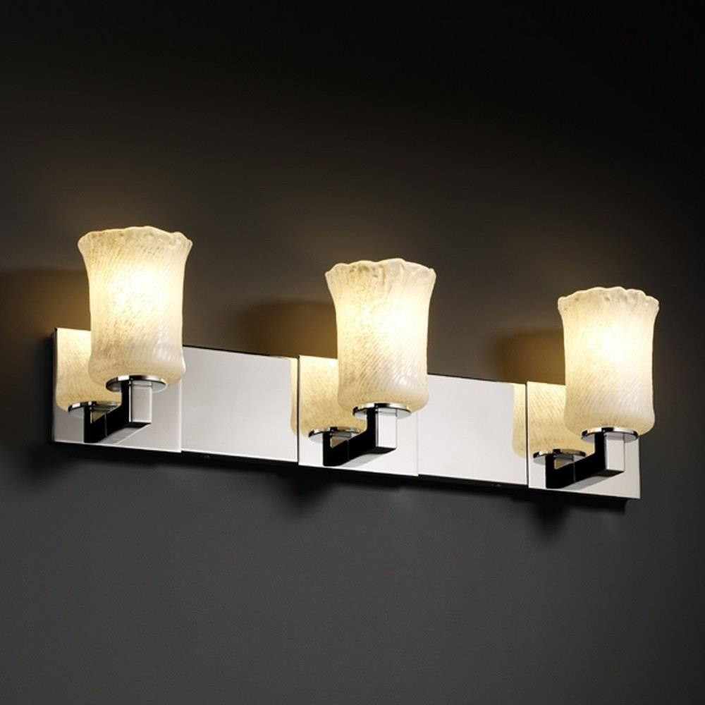Veneto Luce Modular 3 Light Cylinder Whtw Vanity Light by Justice Design - GLA-8923-16-WHTW