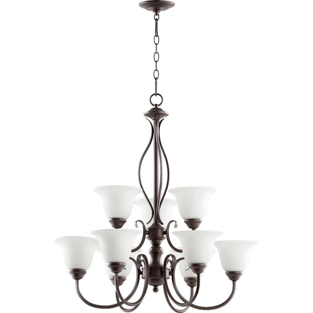 Spencer 9 Light Large 2 Tier Chandelier by Quorum - 6010-9