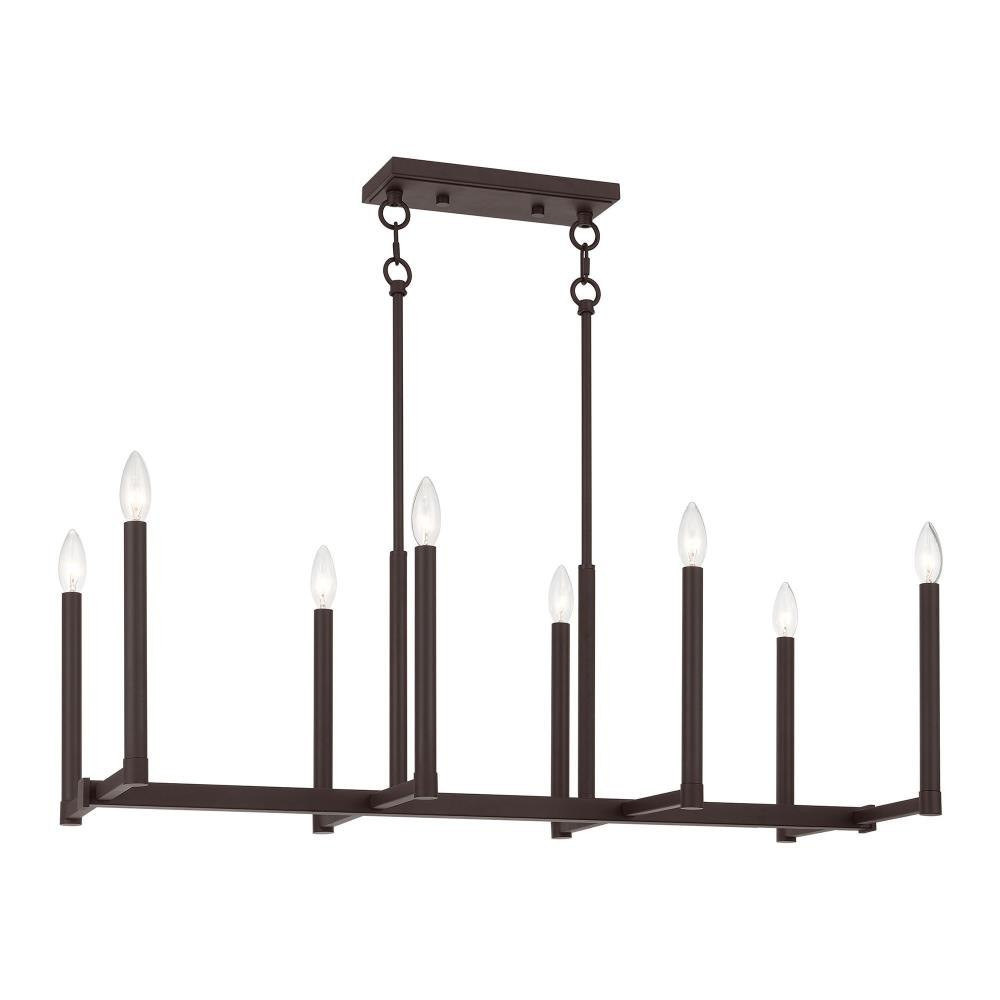 Alpine 8 Light Small Linear Chandelier by Livex - 40258