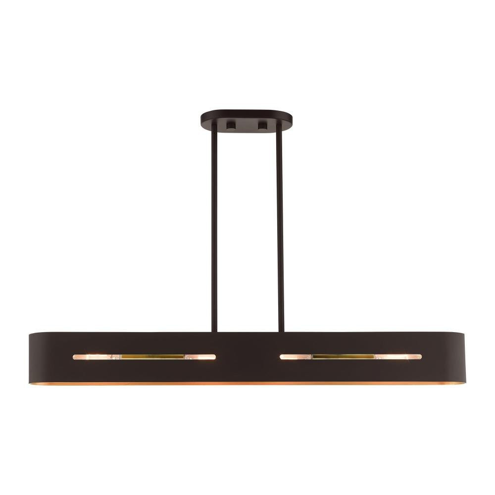 Rave 4 Light Minimalistic Linear Chandelier by Livex - 45767