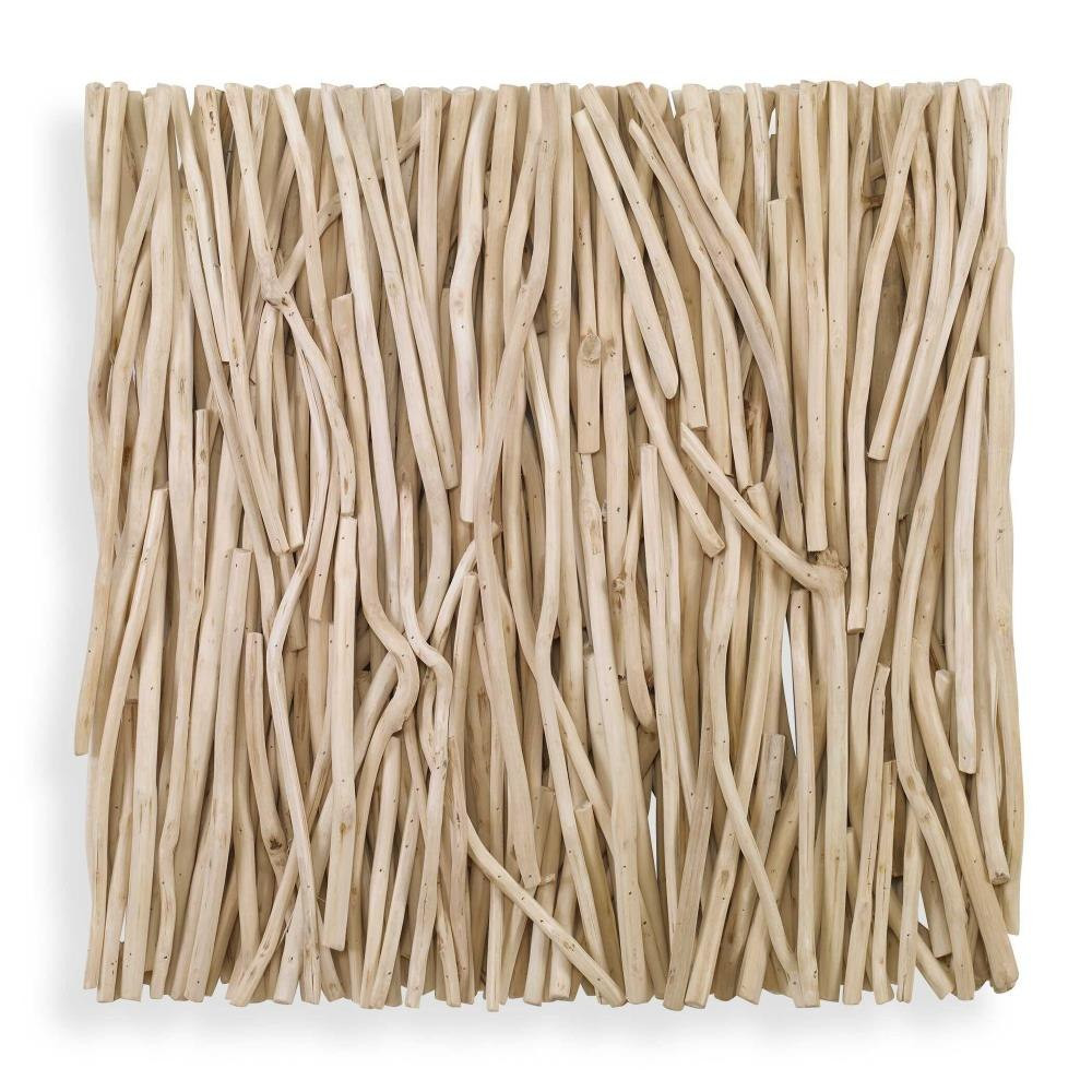 Gathered Teak 24 Inch Square Wall Decor by Uttermost - 04352