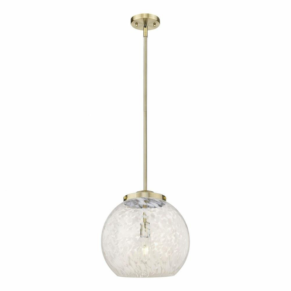 White Mouchette 1 Light Stem Hung Pendant by Innovations 221-1S-G1216-14