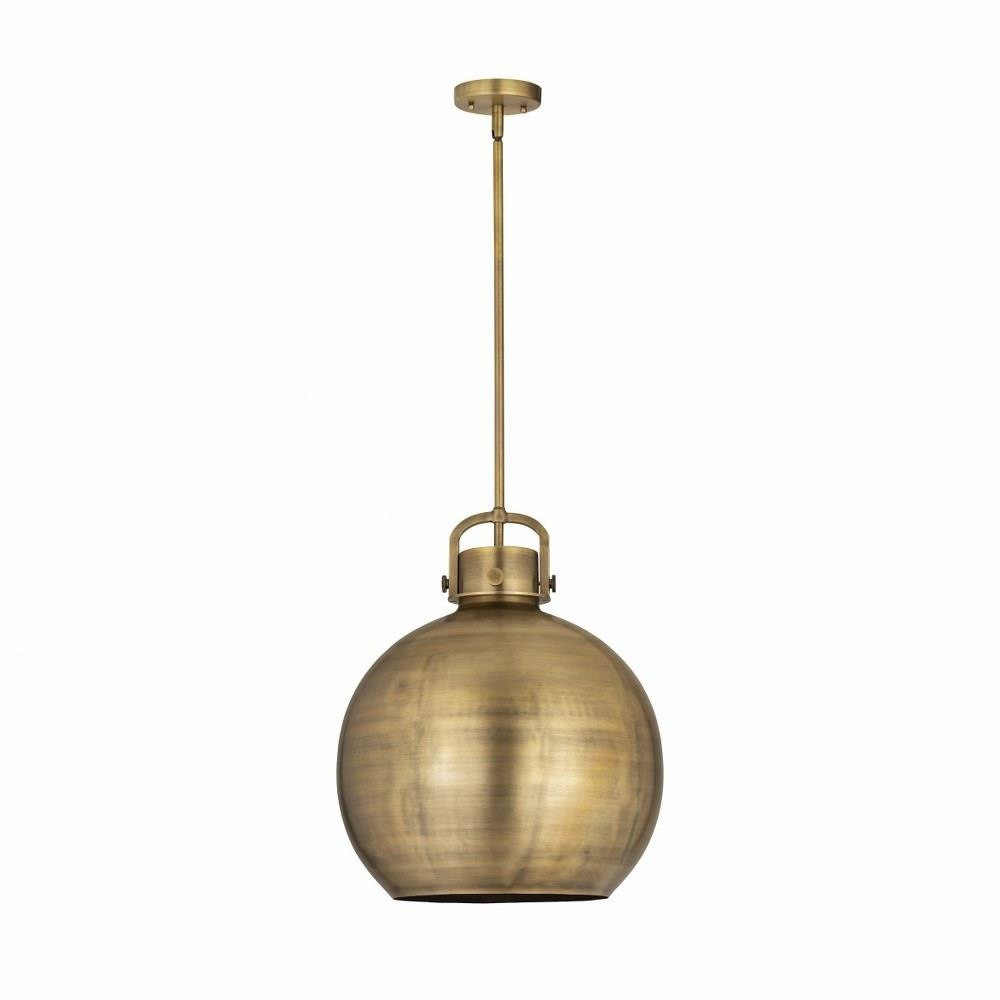 Newton Sphere 1 Light Metal Medium Stem Pendant 16 Inch Wide by Innovations - 410-1SL-M410-16