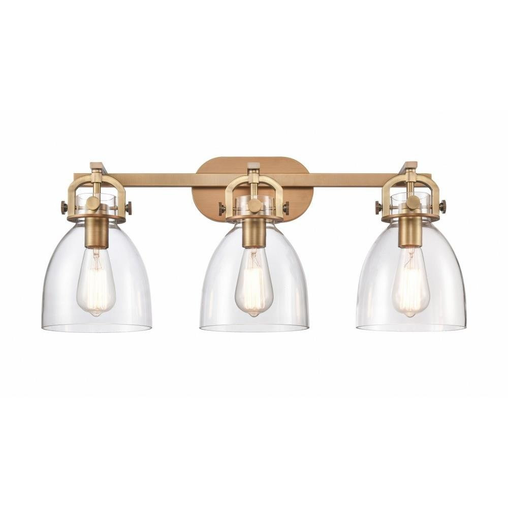 Newton Bell 3 Light Cone Glass Vanity Light by Innovations - 412-3W-G412