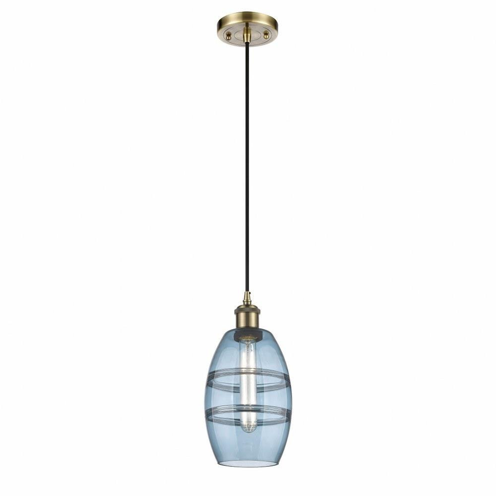 Vaz 1 Light Mini Cord Hung Pendant 8.13 Inch Tall by Innovations - 516-1P-G557-6