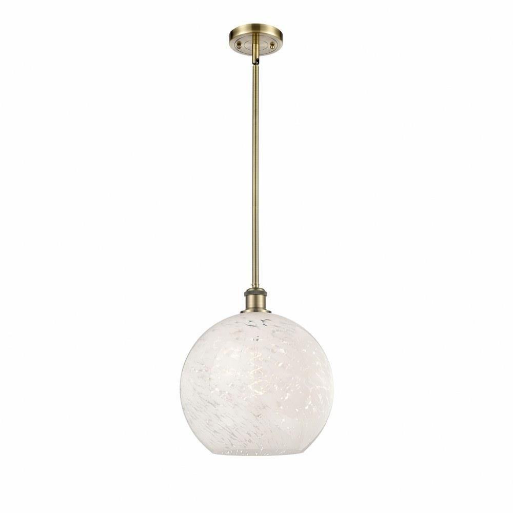 White Mouchette 1 Light Stem Hung Pendant by Innovations 516-1S-G1216-12