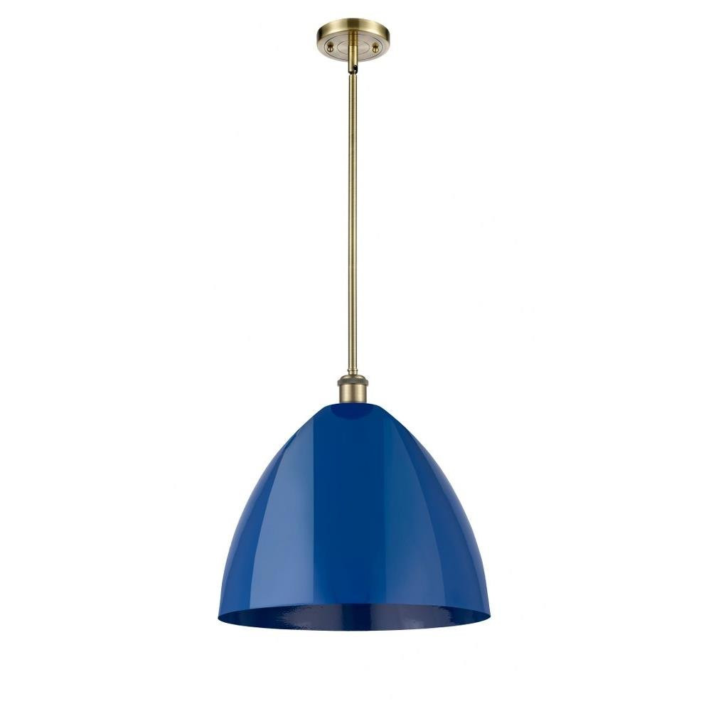 Plymouth Dome 1 Light Medium Stem Pendant 16 Inch Wide by Innovations - 516-1S-PLYM-16