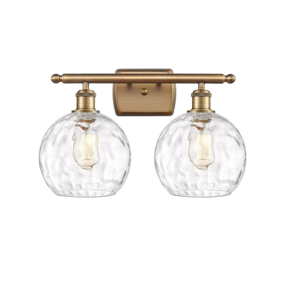 Athens Water Glass 2 Light Vanity Light 18 Inch Wide by Innovations - 516-2W-G1215-8