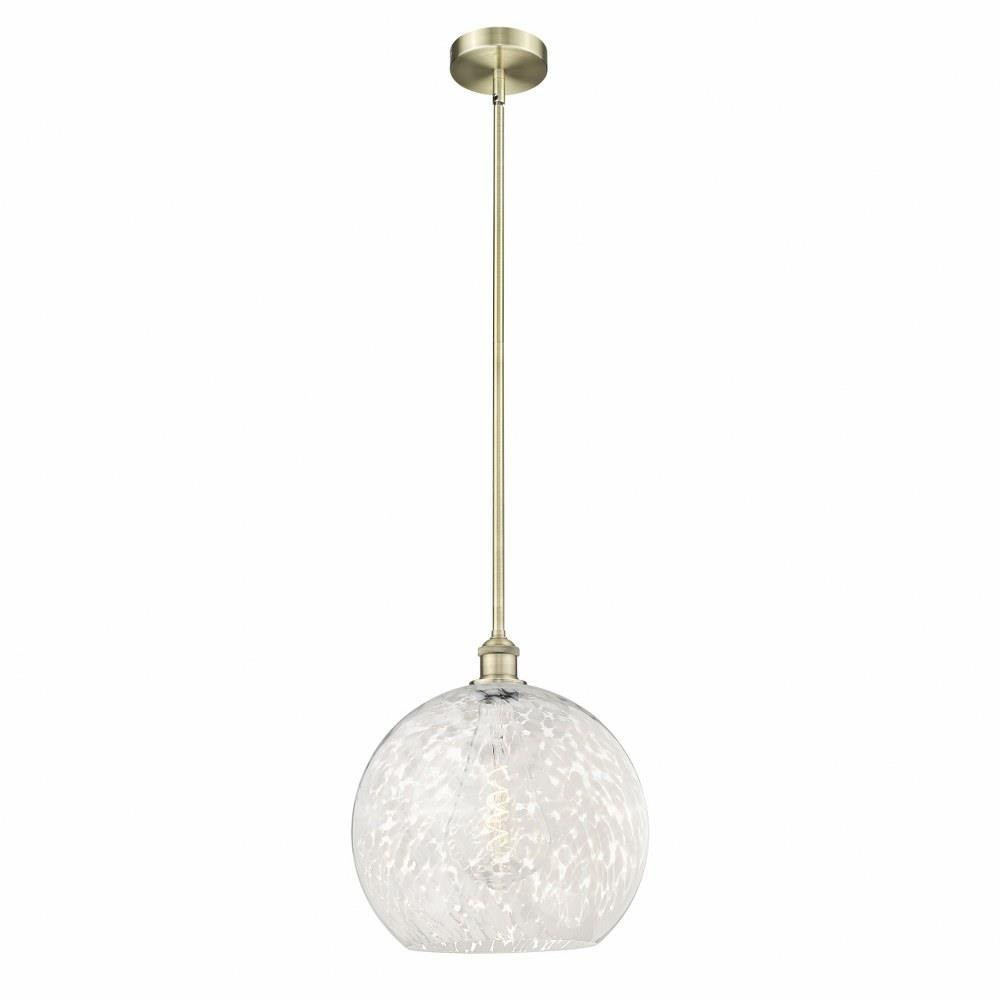 White Mouchette 1 Light Stem Hung Pendant by Innovations 616-1S-G1216-14