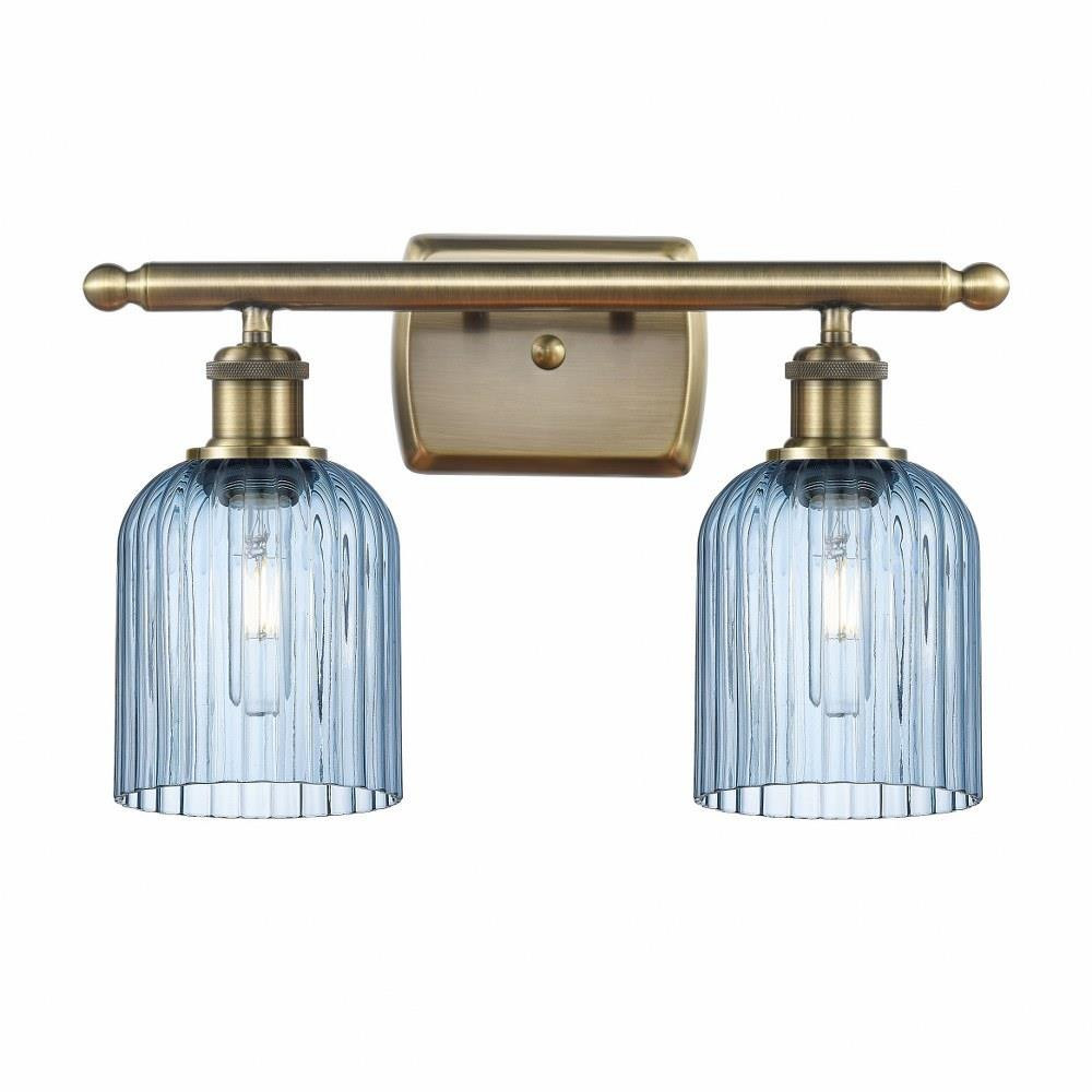 Bridal Veil 2 Light Bath Vanity 10 Inch Tall X 15 Inch Wide by Innovations - 516-2W-G559-5-GL