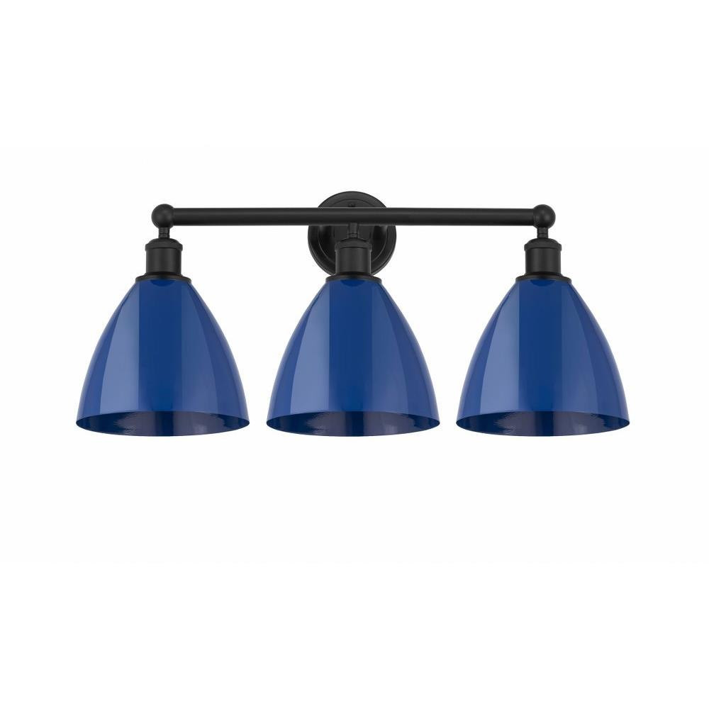 Plymouth Dome 3 Light Industrial Vanity Light by Innovations - 616-3W-PLYM-75