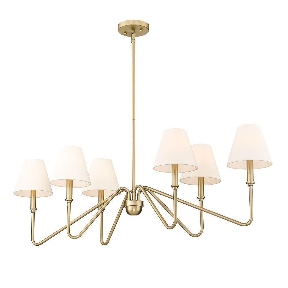 Kennedy 6 Light Linen Oversized Linear Pendant by Golden - 3690-LP-IL