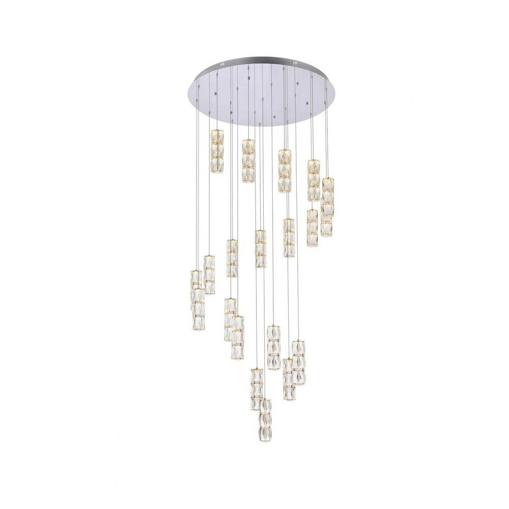 Polaris 20 LED Light Oversized Round Chandelier by Elegant - 3500D38