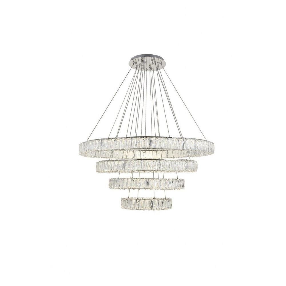 Monroe  LED Light Oversized 4 Tier Chandelier by Elegant - 3503G41