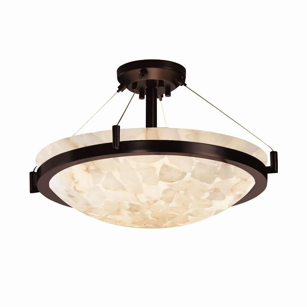 Alabaster Rocks Ring 8 Light 39Inch Wide Semi Flush Mount by Justice Design - ALR-9684-35