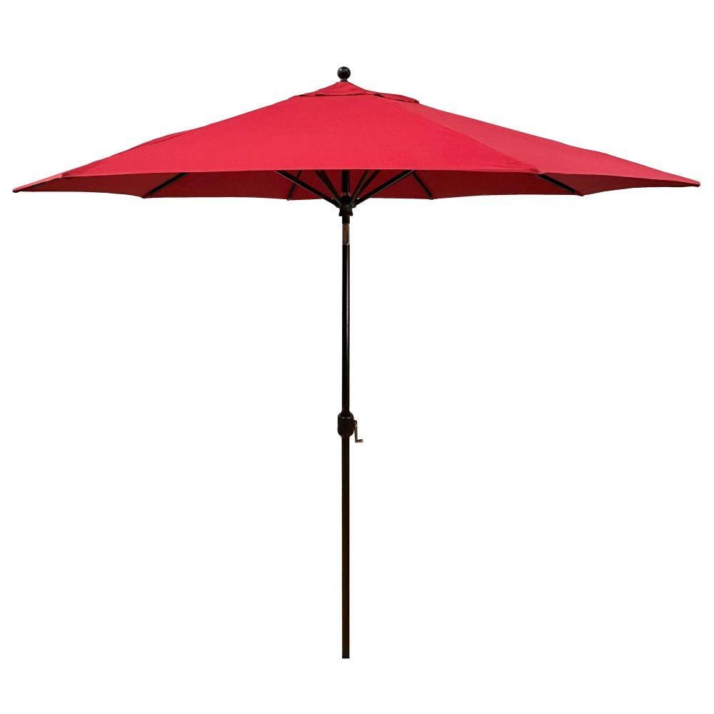 Deluxe 11 Foot Aluminum Crank Lift Octagon Market Umbrella by Galtech - 789