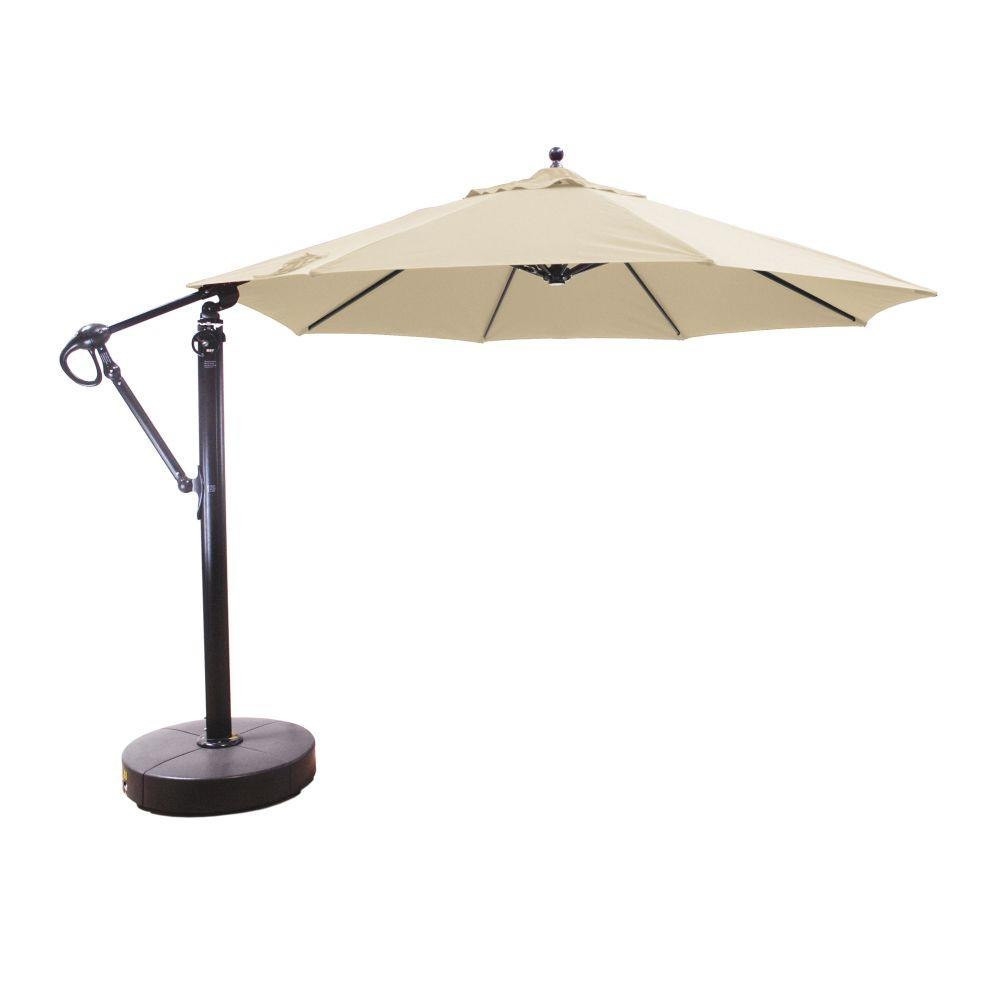11 Foot Aluminum Manual Lift Round Cantilever Umbrella by Galtech - 887