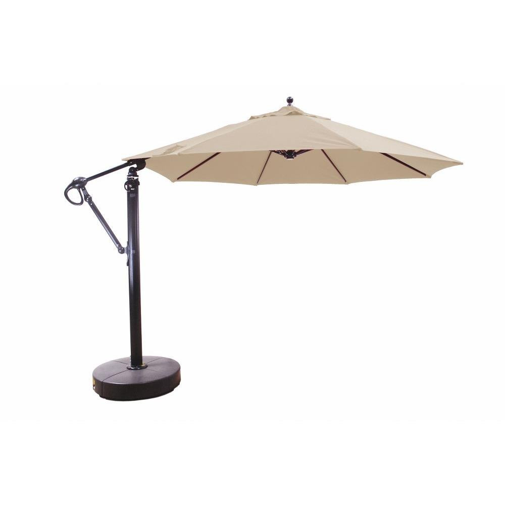 11 Foot Aluminum Manual Lift Round Cantilever Umbrella by Galtech - 887