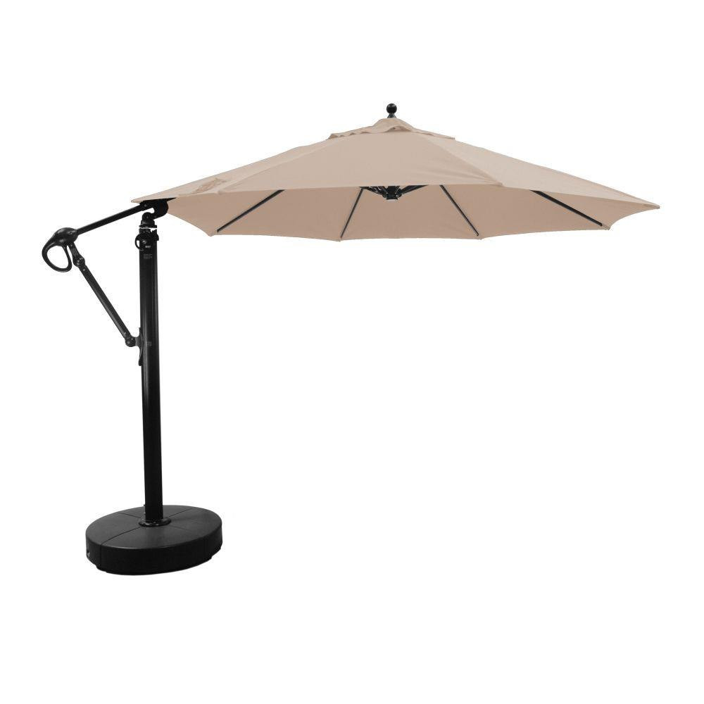 11 Foot Aluminum Manual Lift Round Cantilever Umbrella by Galtech - 887