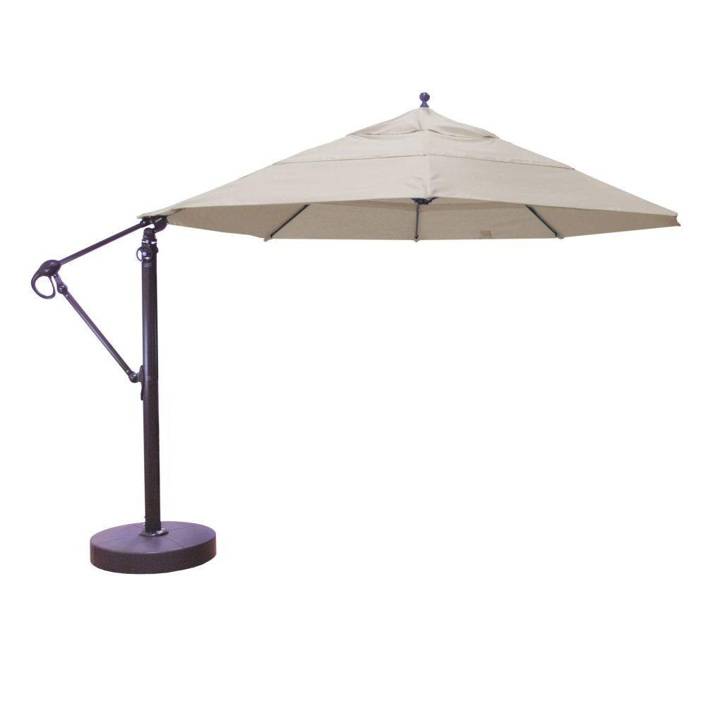 13 Foot Aluminum Manual Lift Round Cantilever Umbrella by Galtech - 899