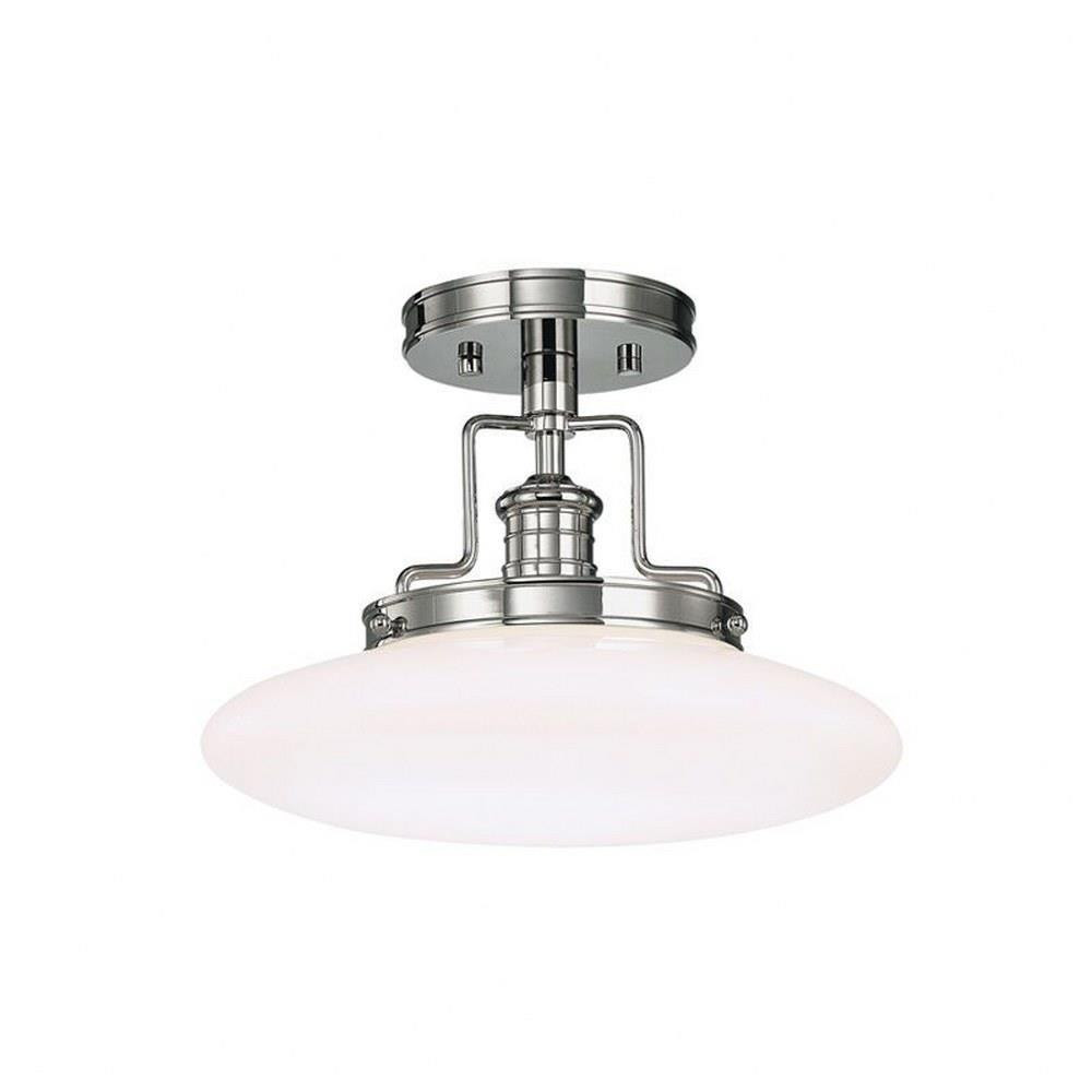 Burn Mount - One Light Semi Flush Mount - 12 Inches Wide by 9 Inches High