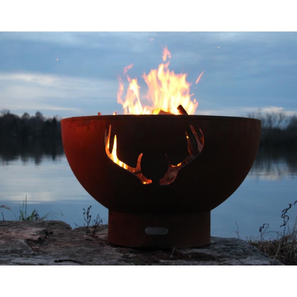 Antlers Gas Fire Pit 24 Inch Tall x 36 Inch Wide by Fire Pit Art - Antlers