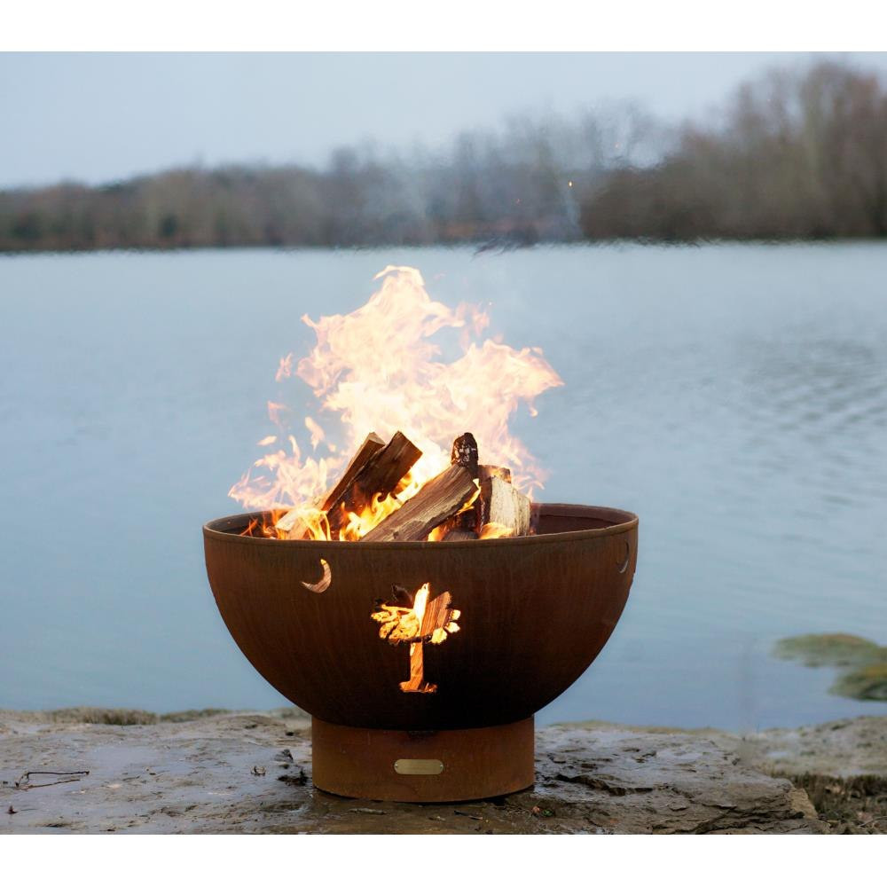 Tropical Moon Gas Fire Pit 24 Inch Tall x 36 Inch Wide by Fire Pit Art - TropicalMoon